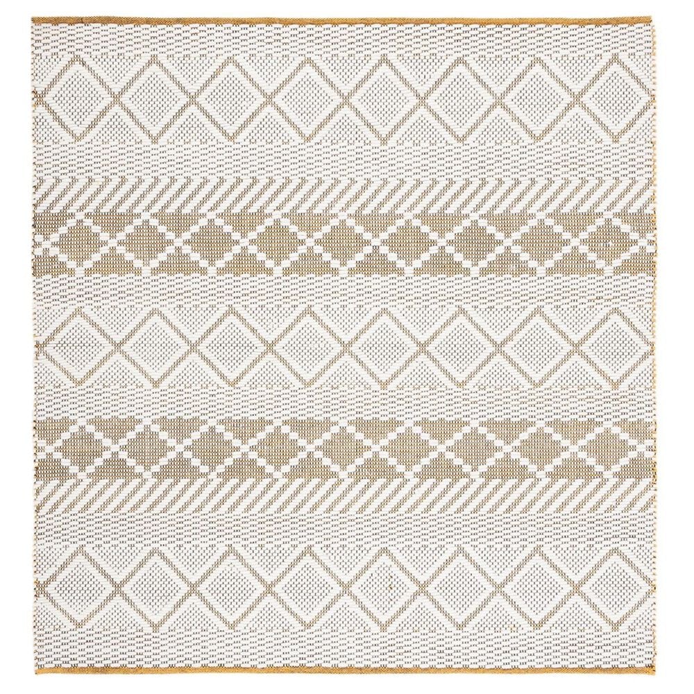 Safavieh Natura NAT854C 6" Square Ivory and Yellow Area Rug, , large