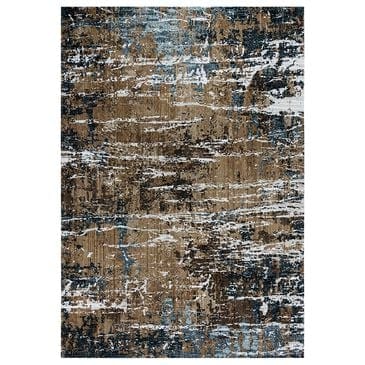 RIZZY Elite 9" x 12" Brown, Grey and Denim Area Rug, , large