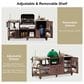 HOMLUX 75.4" Outdoor Kitchen Island with Sink, Solid Wood Outdoor Grill Cart for XL Green Egg Grills, Rolling Outdoor Bar Cart with Stainless Steel Top, for Pizza Prep & BBQ, Brown, , large