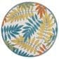 Nourison Aloha ALH18 4" Round Ivory and Multicolor Indoor/Outdoor Area Rug, , large