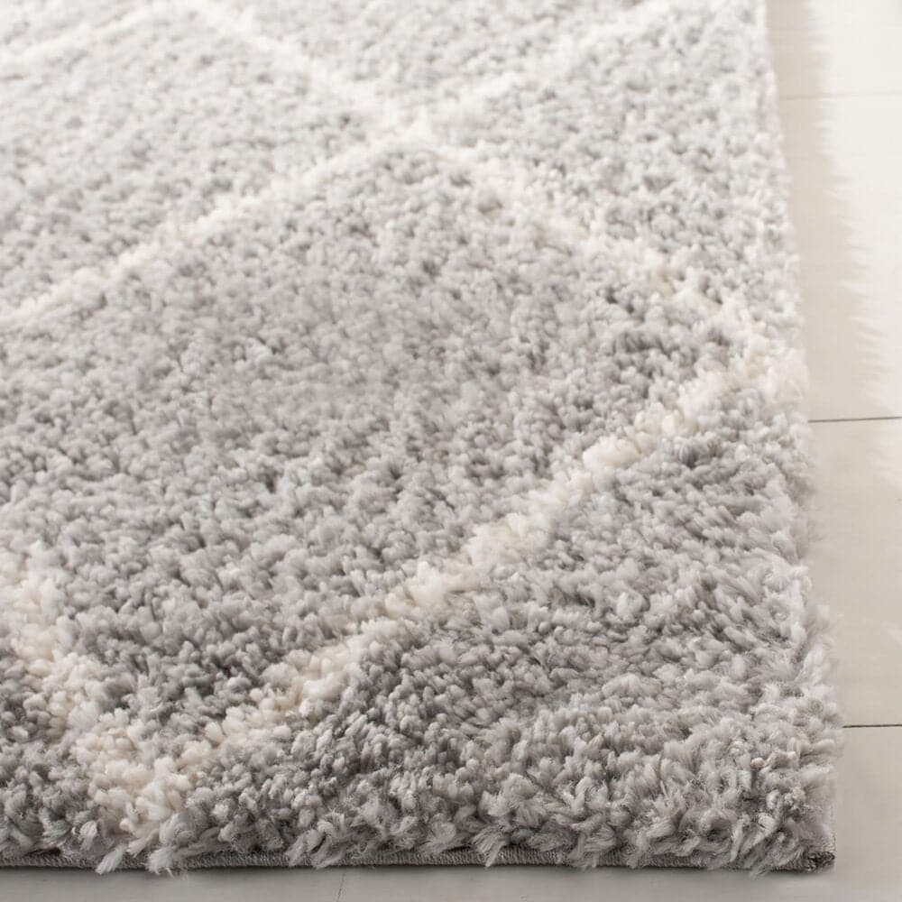 Safavieh Parma Shag PMA515G 5&#39;3&quot; x 7&#39;6&quot; Grey and Cream Area Rug, , large