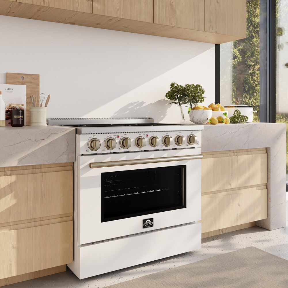 Forno Paolo 36" Freestanding Electric Range in White, , large