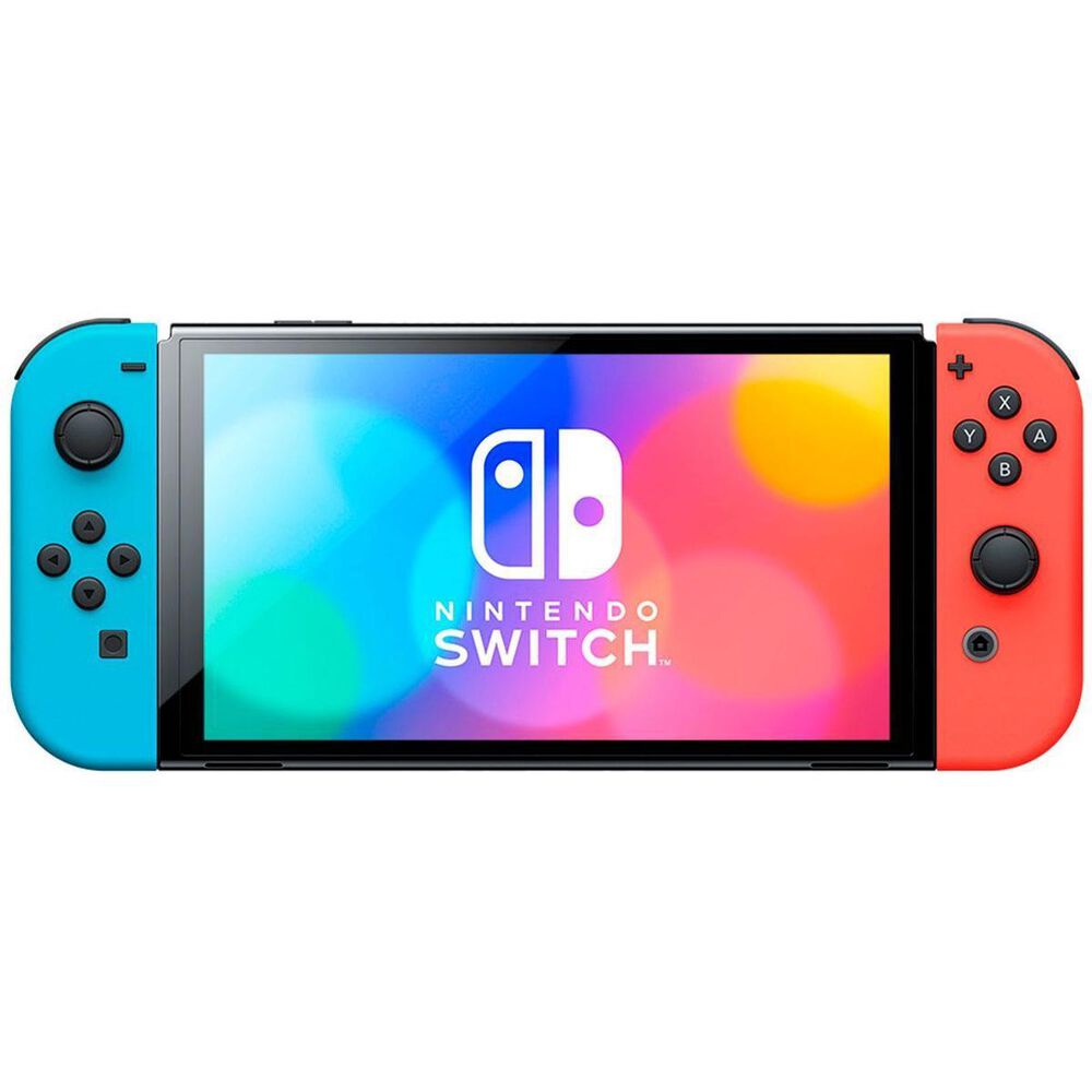 Nintendo Switch &#40;OLED&#41; with Neon Red &amp; Blue Joy-Con, , large
