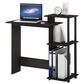 HOMLUX 40" Computer Desk with Open Side Shelves in Espresso and Black, , large