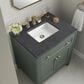 James Martin Vanities Chicago 30" Single Bathroom Vanity in Smokey Celadon with 3 cm Charcoal Soapstone Quartz Top and Rectangular Sink, , large