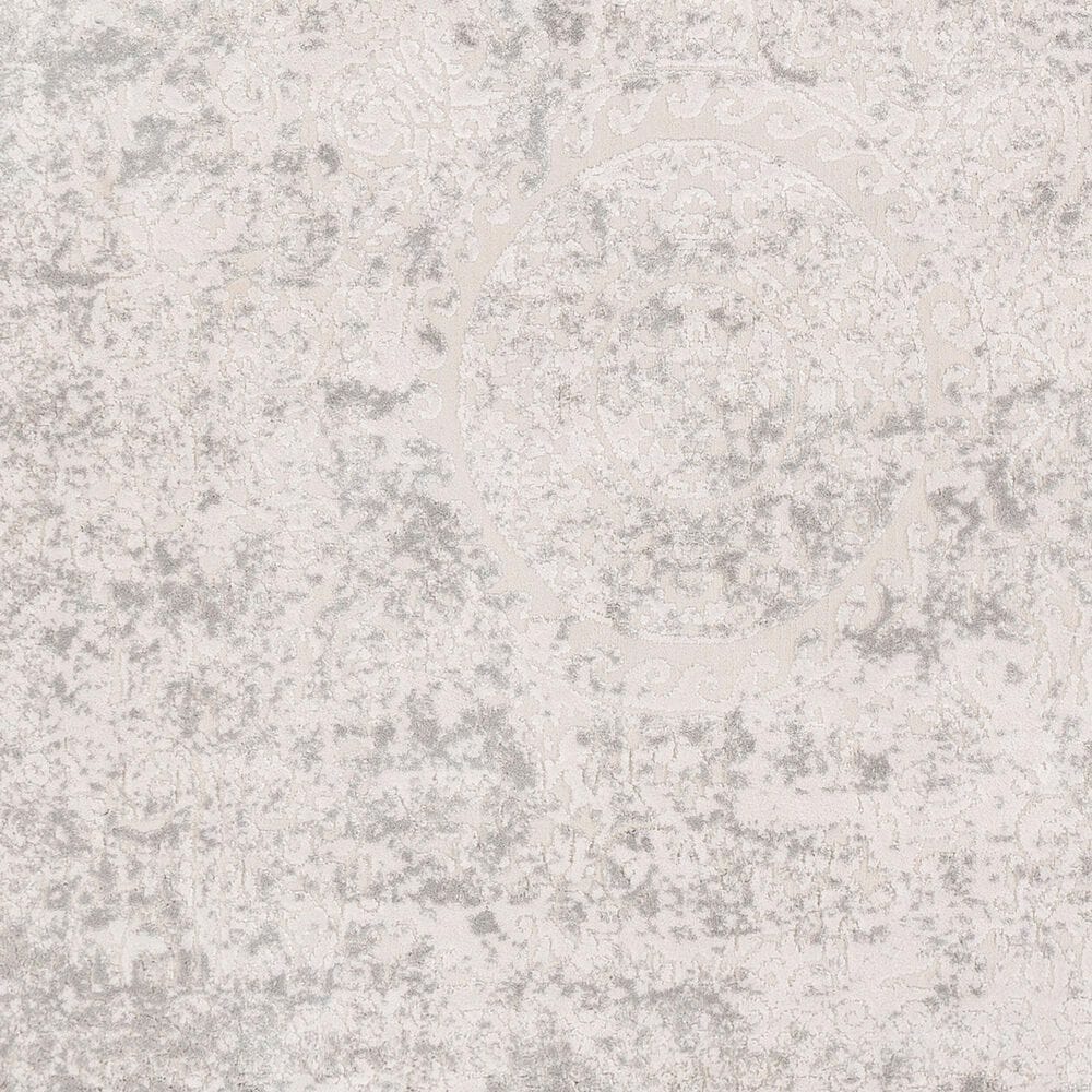 Surya Aisha AIS-2307 2&#39;7&quot; x 7&#39;7&quot; Light Gray and Off-White Runner, , large