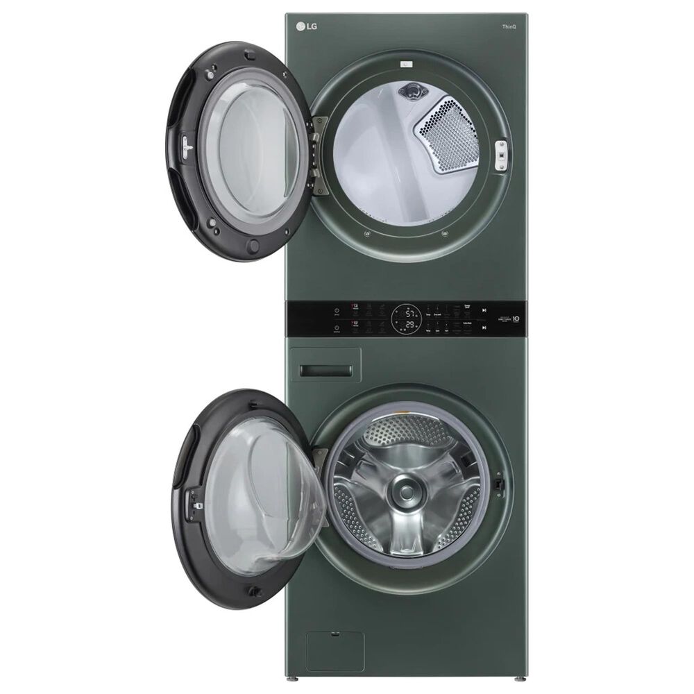 LG Single Unit Front Load LG WashTower with Center Control 4.5 Cu. Ft. Washer and 7.4 Cu. Ft. Gas Dryer in Nature Green, , large