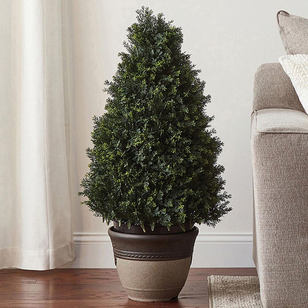 Timberlake Pure Garden Tower Style Cypress Topiary in Forest Green, , large