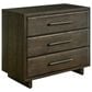 Furniture Worldwide Modern 3-Drawer Nightstand in Sable with Outlets and USB Ports, , large