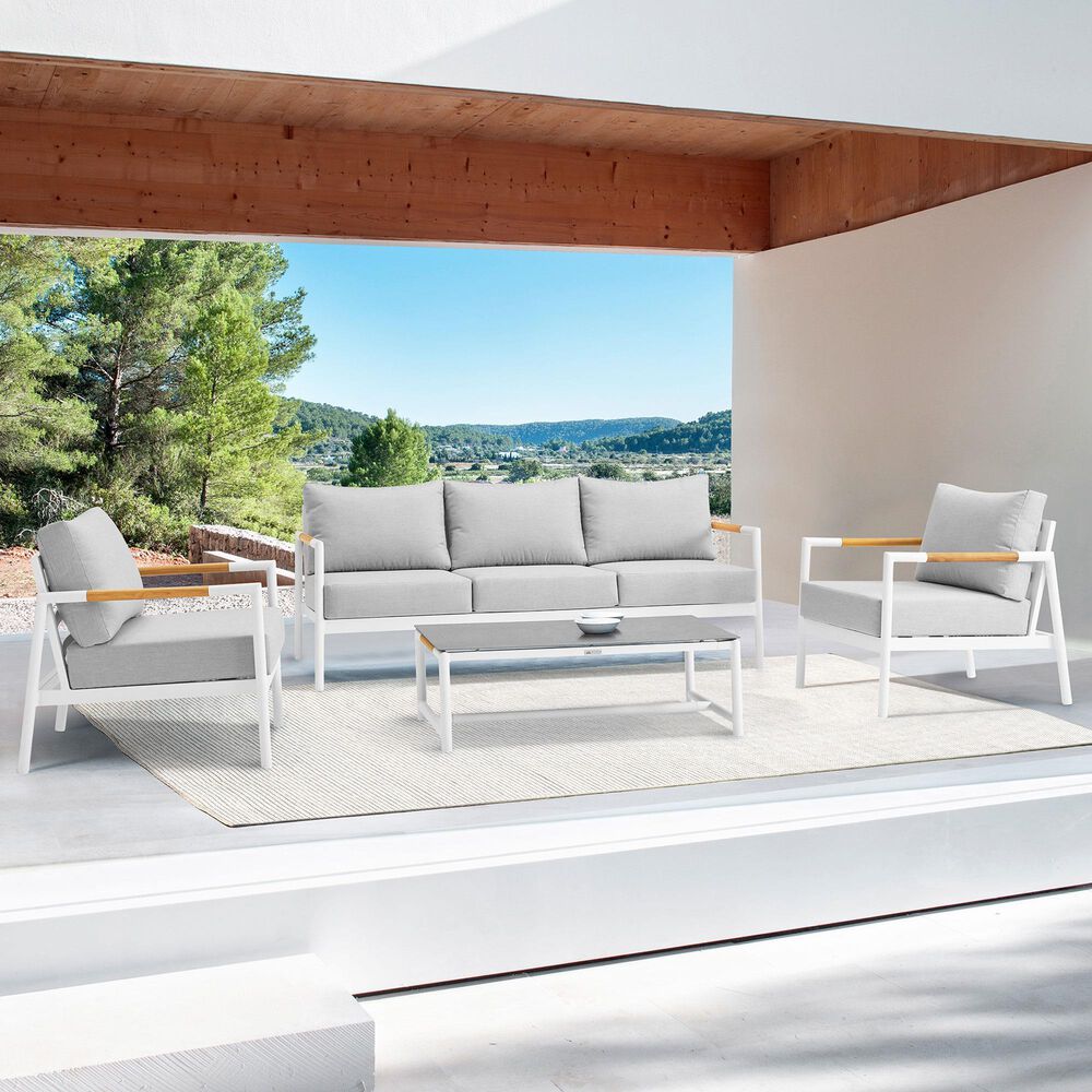 Blue River Royal 4-Piece Patio Seating Set in White, , large