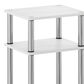 HOMLUX 3-Tier Turn-N-Tube End Table in White Oak and Chrome (Set of 2), , large