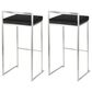 Lumisource Fuji Stackable Barstool with Black Velvet Cushion in Stainless Steel (Set of 2), , large