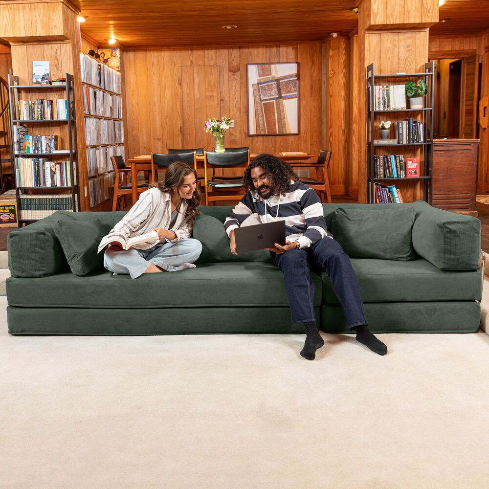 Jaxx Unsofa Stationary Sofa in Forest Dark Green, , large