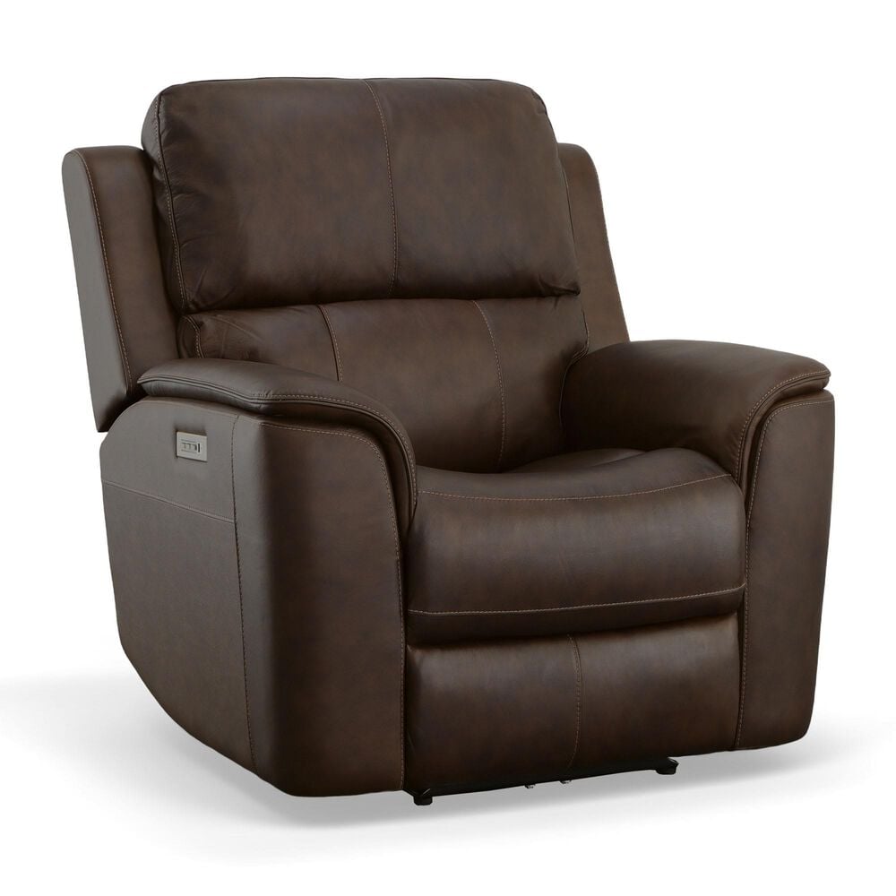 Flexsteel Henry Power Recliner with Power Headrest and Lumbar in Hickory, , large
