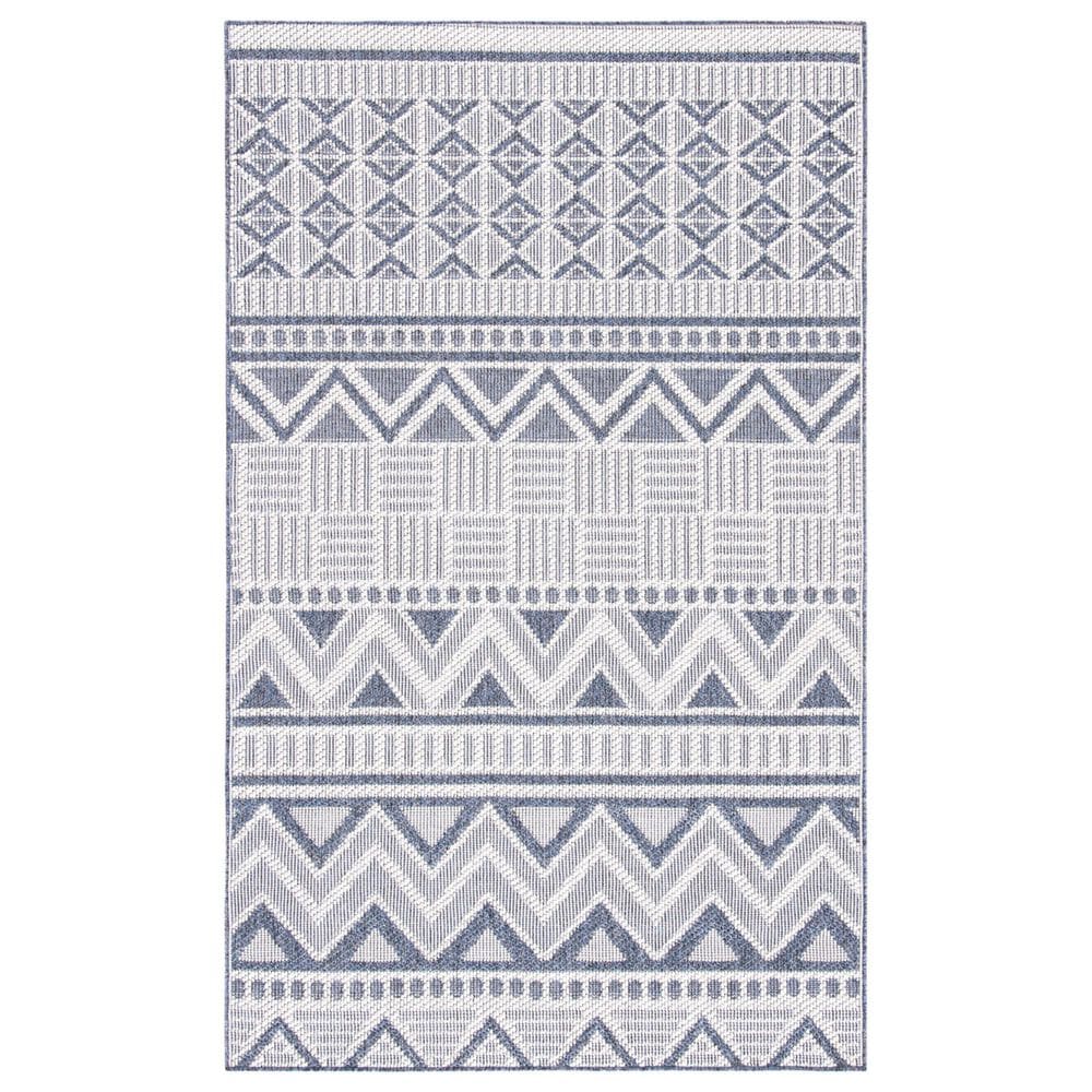 Safavieh Bermuda 3" x 5" Cream and Navy Indoor/Outdoor Area Performance Rug, , large
