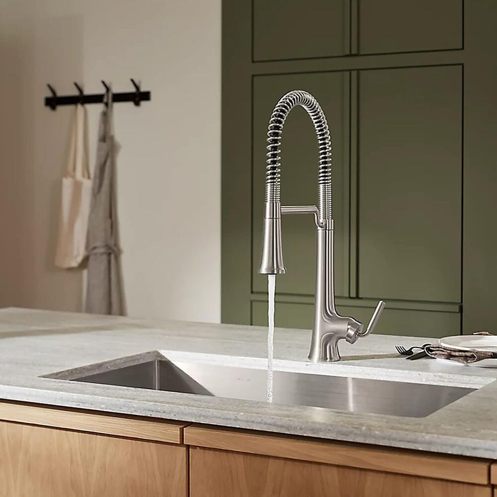 Kohler Tone Semi-Professional Pull-Down Kitchen Sink Faucet in Vibrant Stainless Steel, , large