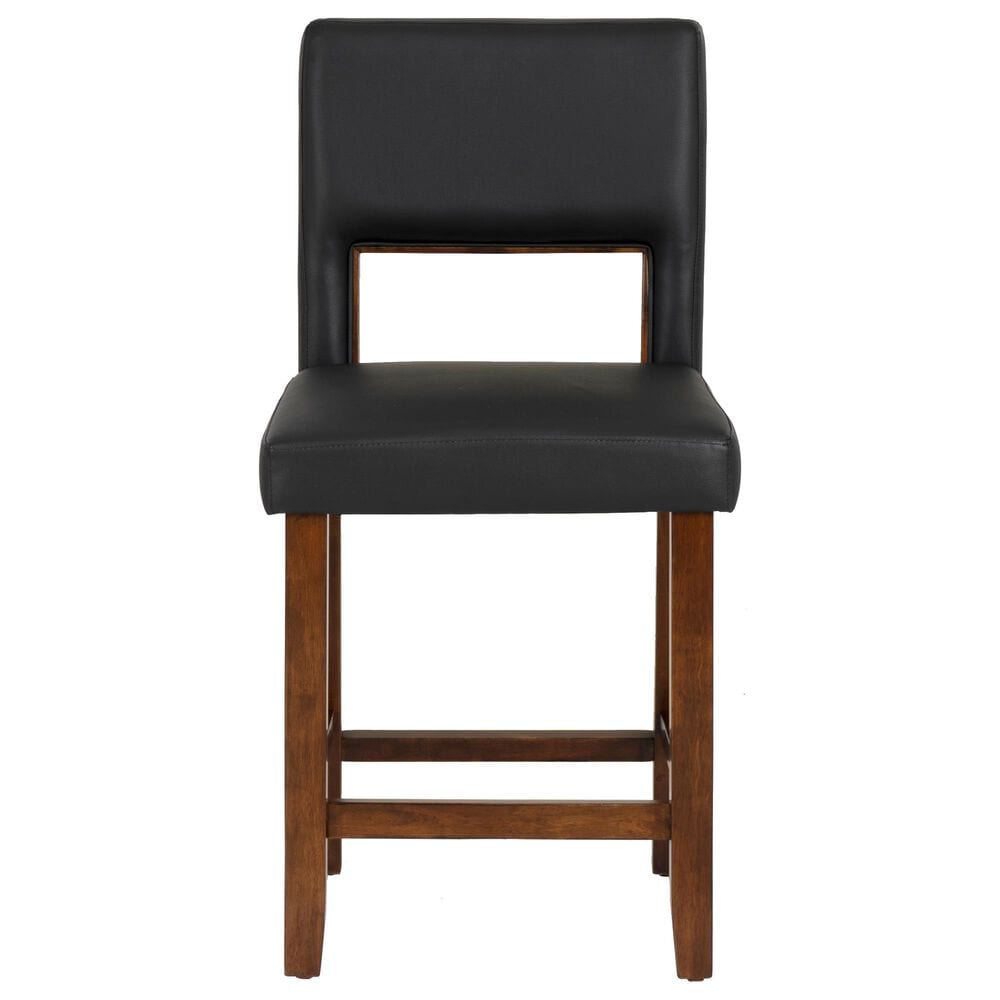 Linon Home Decor Vega Counter Stool with Black Cushion in Espresso, , large