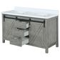 Lexora Home Marsyas 60" Double Bathroom Vanity in Ash Grey with White Quartz Top and Rectangular Sinks, , large