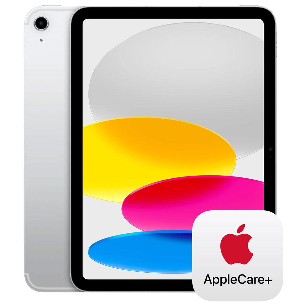 Apple iPad 11-Inch A16 Chip with Wi-Fi + Cellular - 128GB in Silver and 2-Year AppleCare+, , large