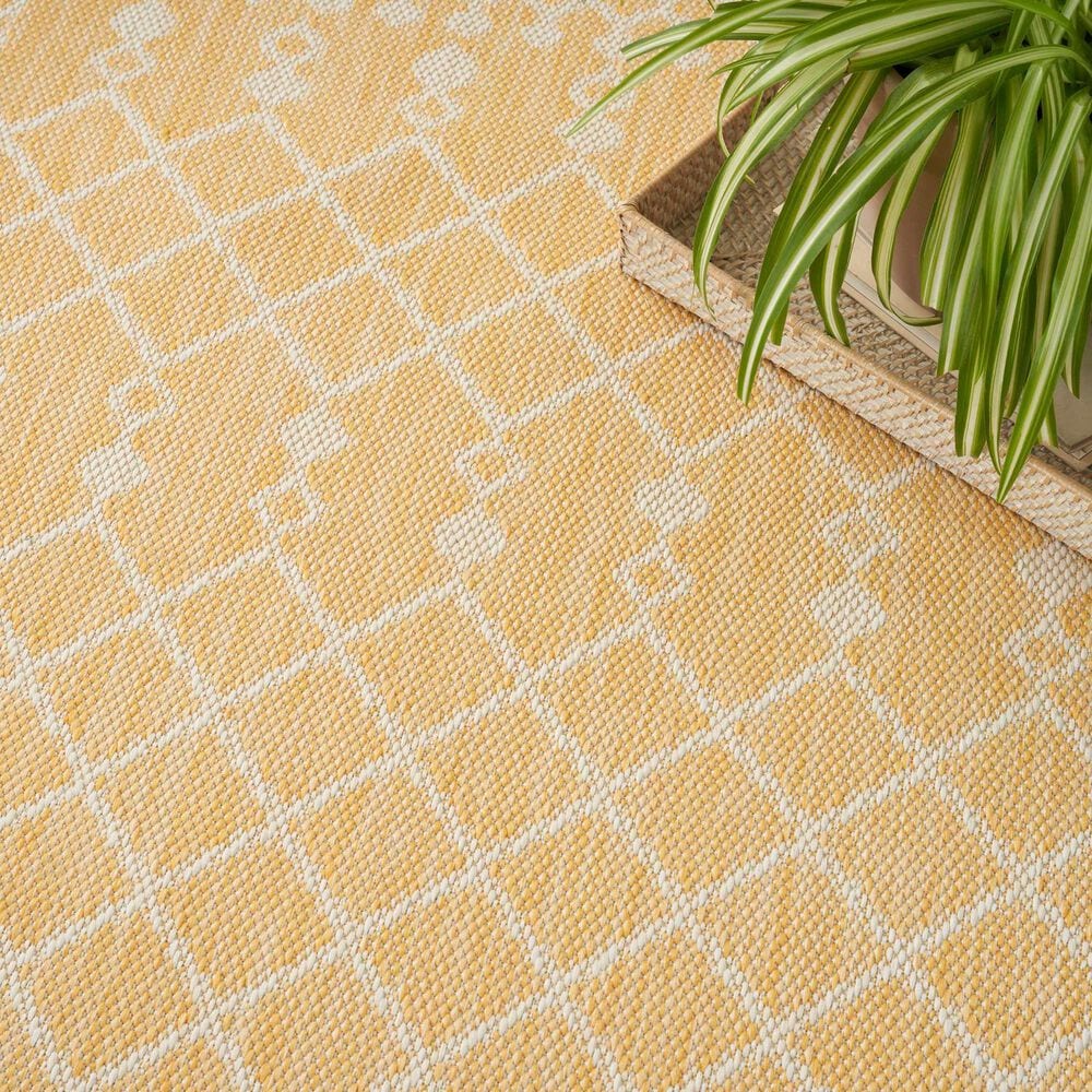 Nourison Positano Southwestern Yellow 5&#39; x 7&#39; Indoor/Outdoor Area Rug, , large