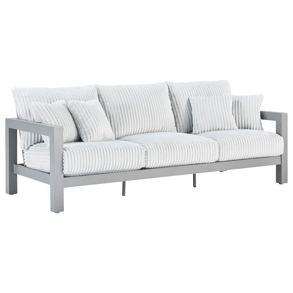 Ashley Hurley Park Patio Sofa in Gray, , large