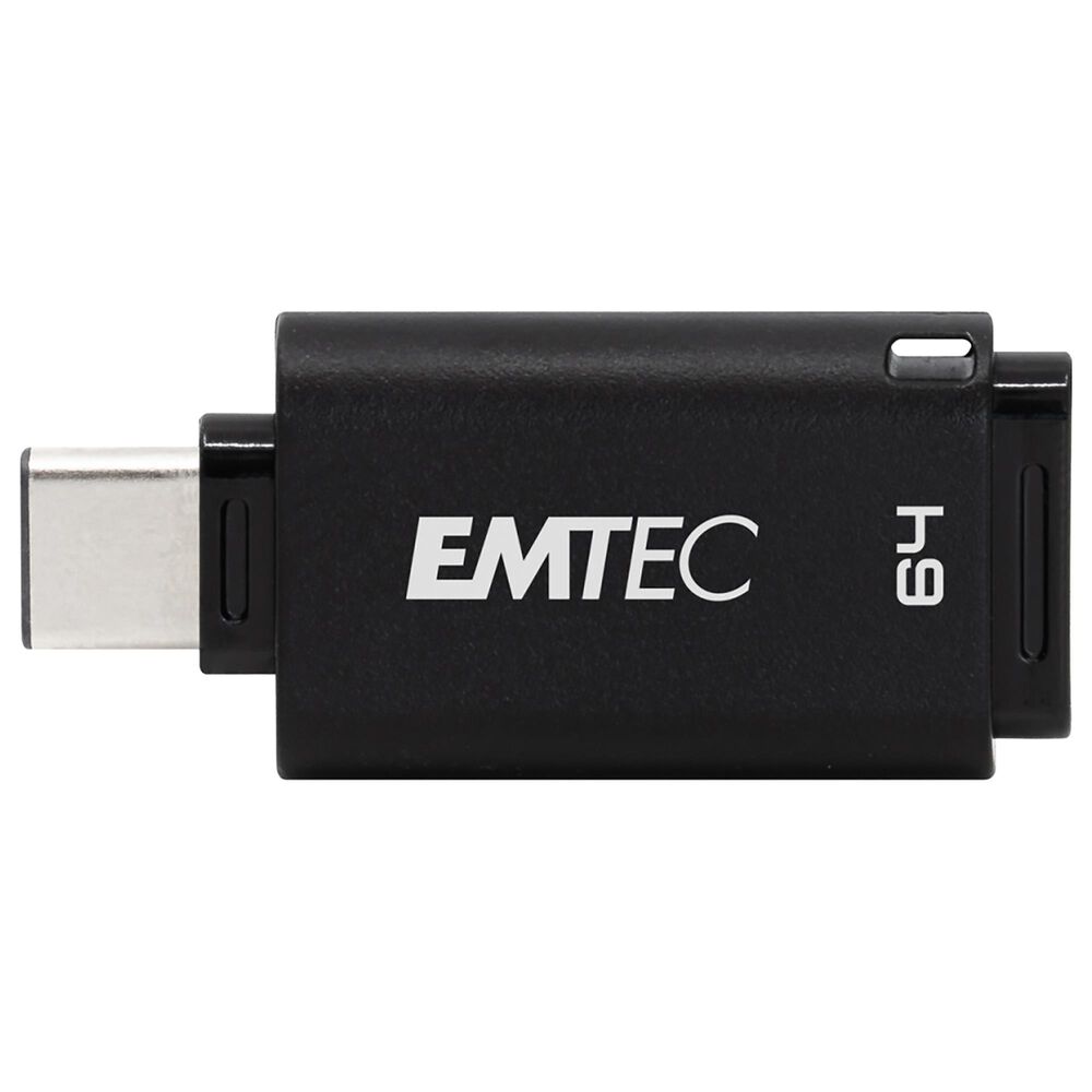 Emtec D400 64GB USB 3.2 Type-C Flash Drive in Black, , large