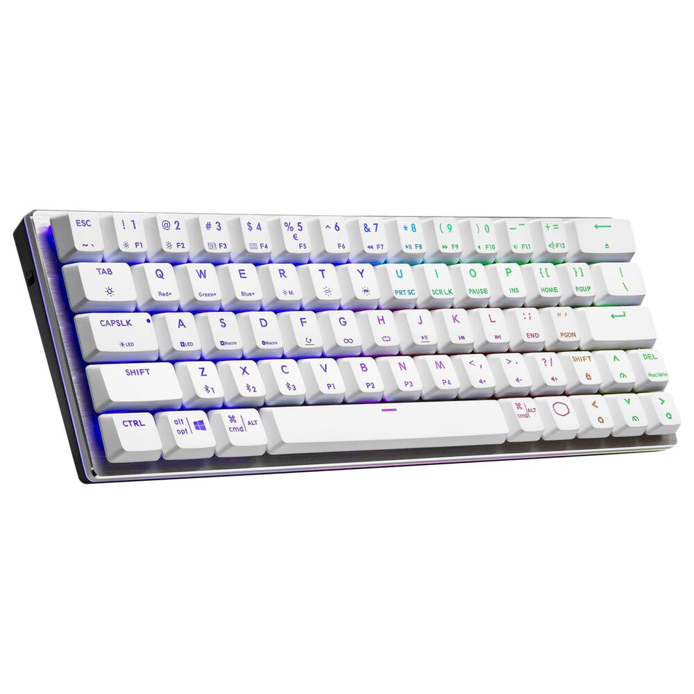 Cooler Master SK622 Silver White Wireless 60% Mechanical Keyboard with Low Profile Red Switches, New and Improved Keycaps, , large