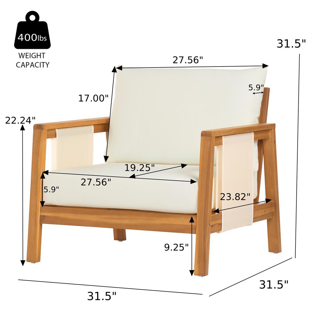 HOMLUX 4-Pieces Outdoor Conversation Set in Beige and Brown, , large