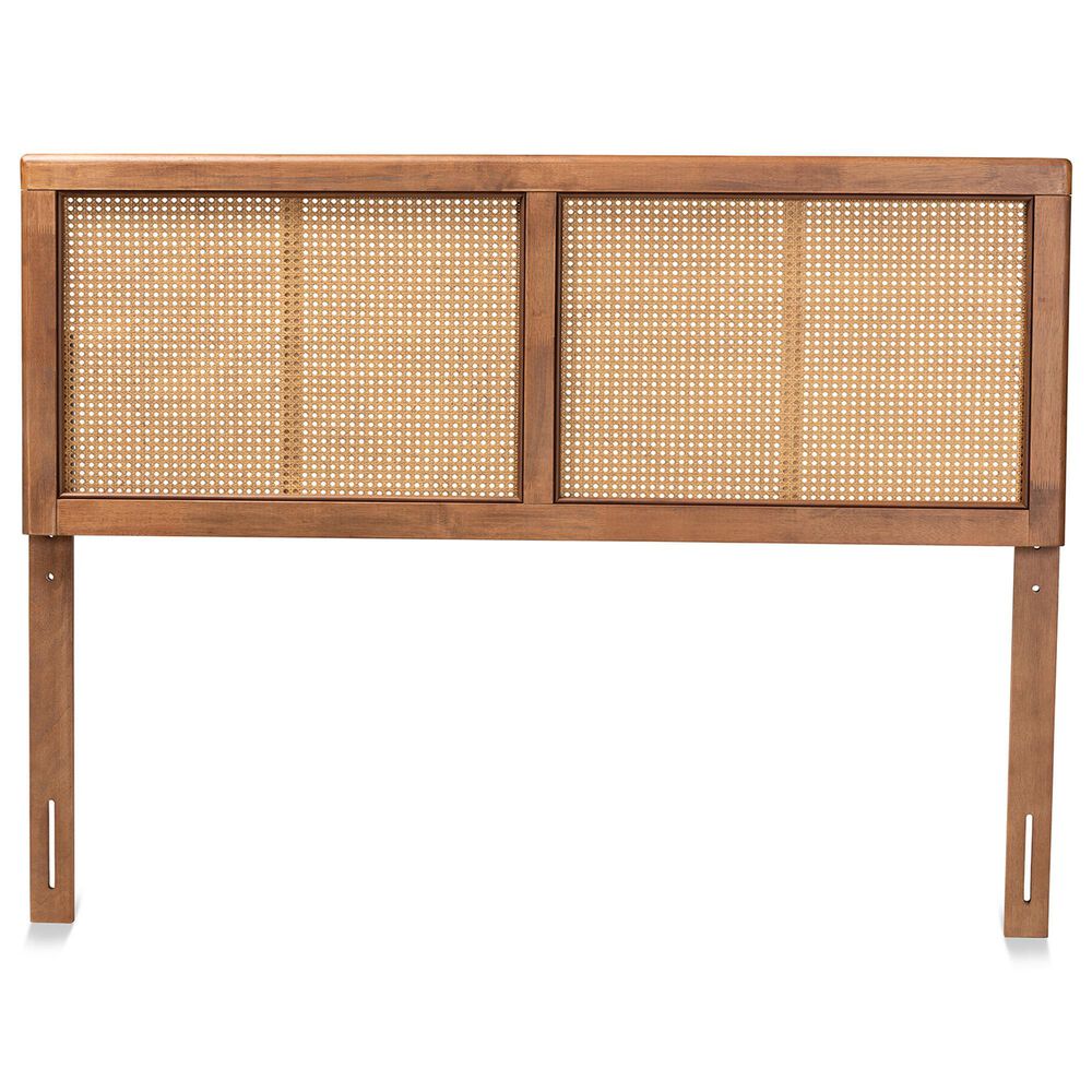 Baxton Studio Gilbert Full Panel Headboard in Ash Walnut, , large