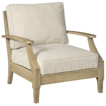 Ashley Clare View Lounge Chair with Beige Cushion in Antique Teak, , large