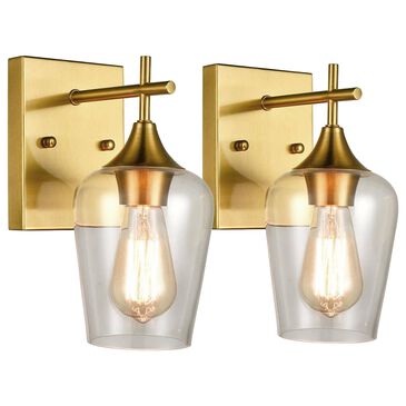 Claxy 1-Light Bathroom Vanity Wall Sconce in Brass (Set of 2), , large