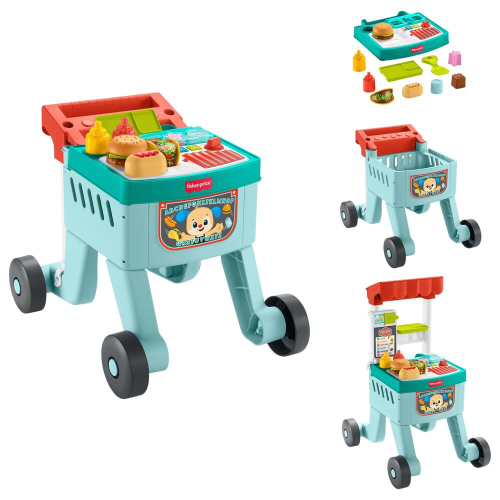 Fisher Price Laugh and Learn 4-In-1 Snack Cart Walker in Multicolor, , large