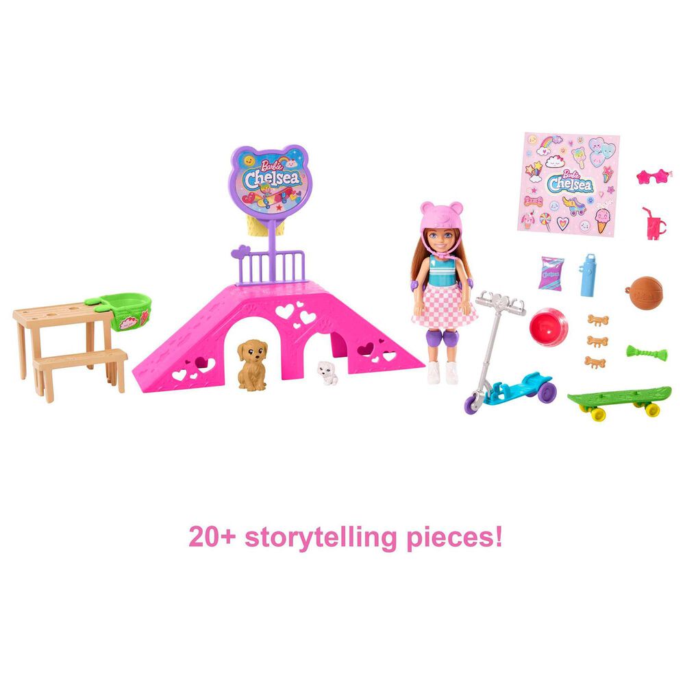 Barbie Chelsea Doll with Accessories and Skate Park Playset in Multicolor, , large