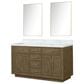 Lexora Home Abbey 60" Double Bathroom Vanity in Black Oak with 2 cm White Carrara Marble Top, Rectangular Sinks and 28" Mirrors, , large