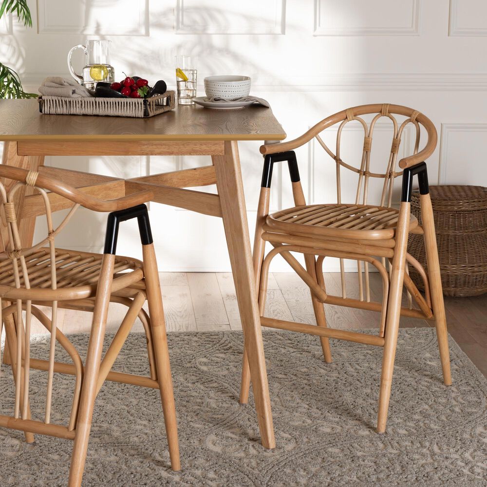 Baxton Studio Cyntia Counter Stool in Natural Brown, , large