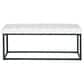 Lamps Per Se Winston Bench in Faux Leather Cream Boucle, , large