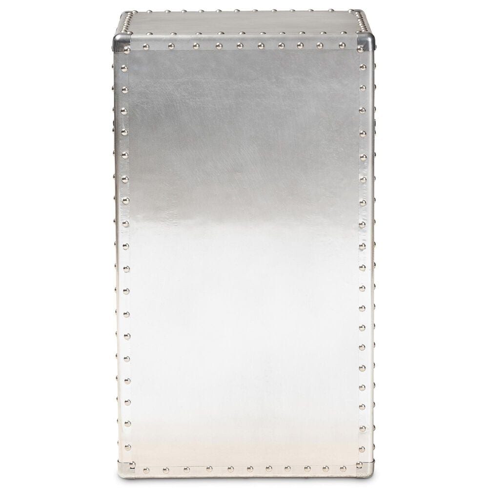 Baxton Studio Serge 1-Door Accent Storage Cabinet in Silver, , large