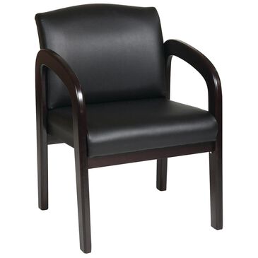 OSP Home WD Visitors Chair in Black/Espresso, , large