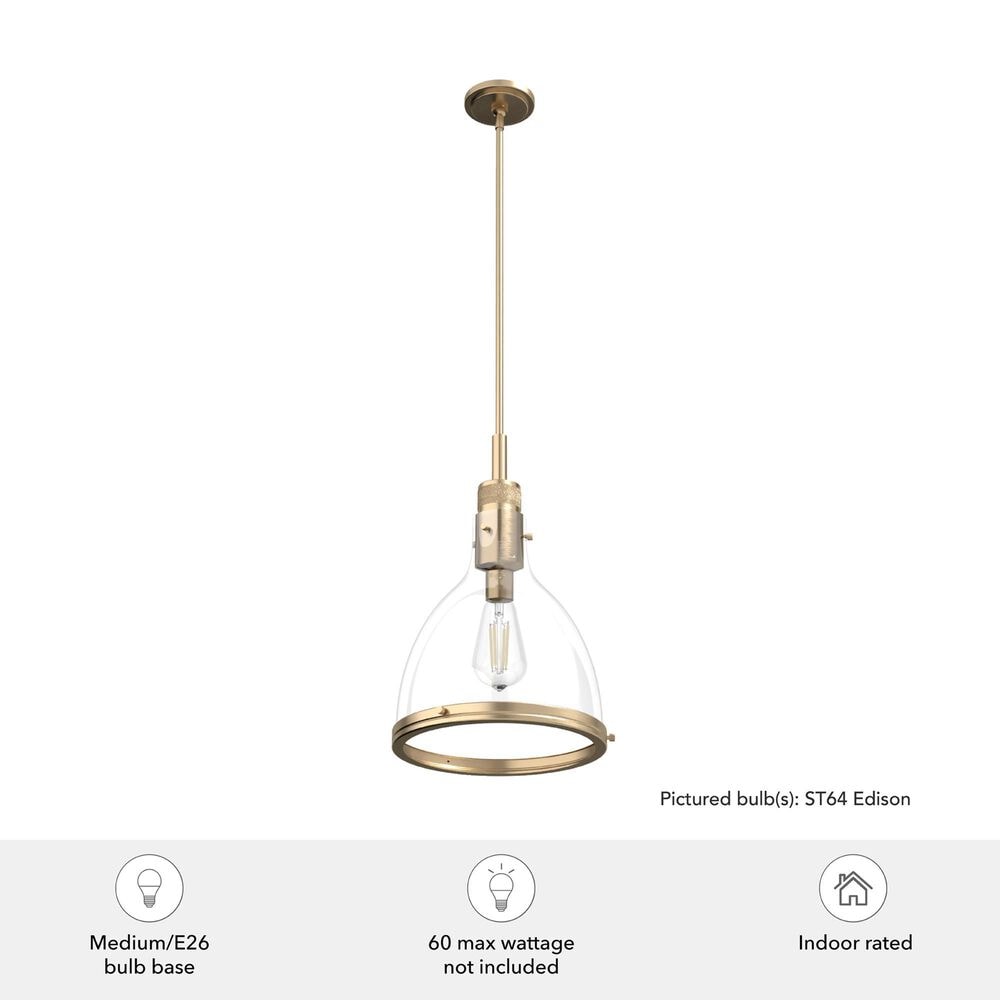 Hunter Van Nuys 13&quot; 1-Light Pendant in Alturas Gold, , large