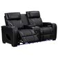 Titanic Furniture All Star Power Reclining Loveseat with Power Headrest in Black, , large