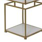 Maple and Jade 4-Shelf Cube Storage Shelving Unit in Satin Gold and White Marble, , large