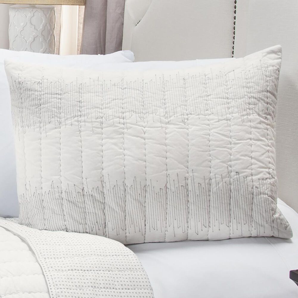 Rizzy Home Seismic Riff 20" x 26" Standard Sham in White, , large
