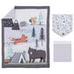 Nojo Baby and Kids Woodland Friends 3-Piece Nursery Crib Bedding Set in Grey, , large