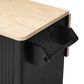 HOMLUX 51" Fluted Kitchen Island with Drop Leaf in Black Ash, , large