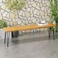 Hearth and Haven Zion Patio Bench in Teak and Black, , large