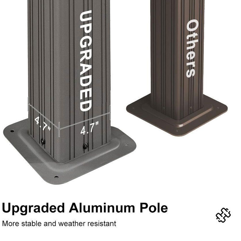 HOMLUX 12'X20' Hardtop gazebo with double roof in Bronze in Gray, , large