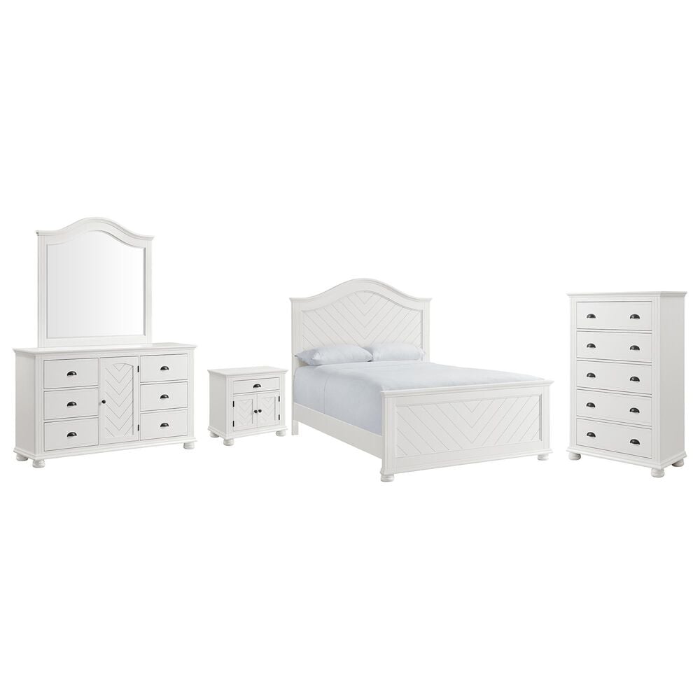 Mayberry Hill 5 Piece Full Bed Set in White, , large
