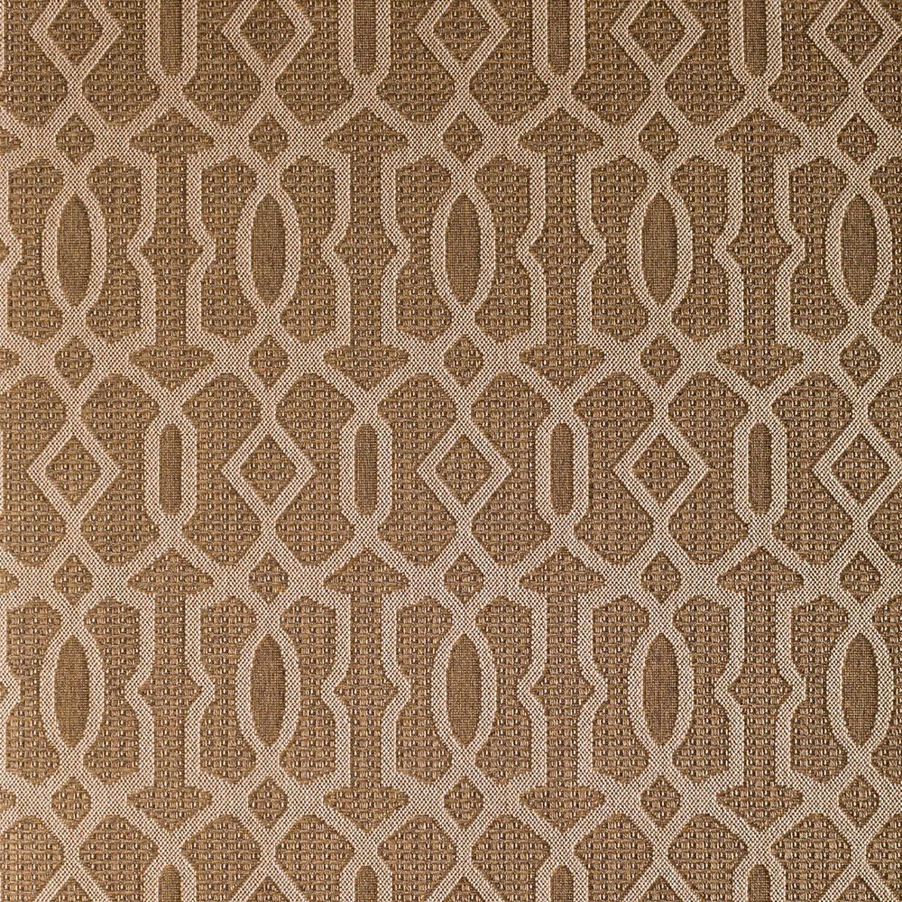 Central Oriental Santorini Intertwined Fretwork 5&#39;3&quot; x 7&#39;7&quot; Earth and Natural Area Rug, , large