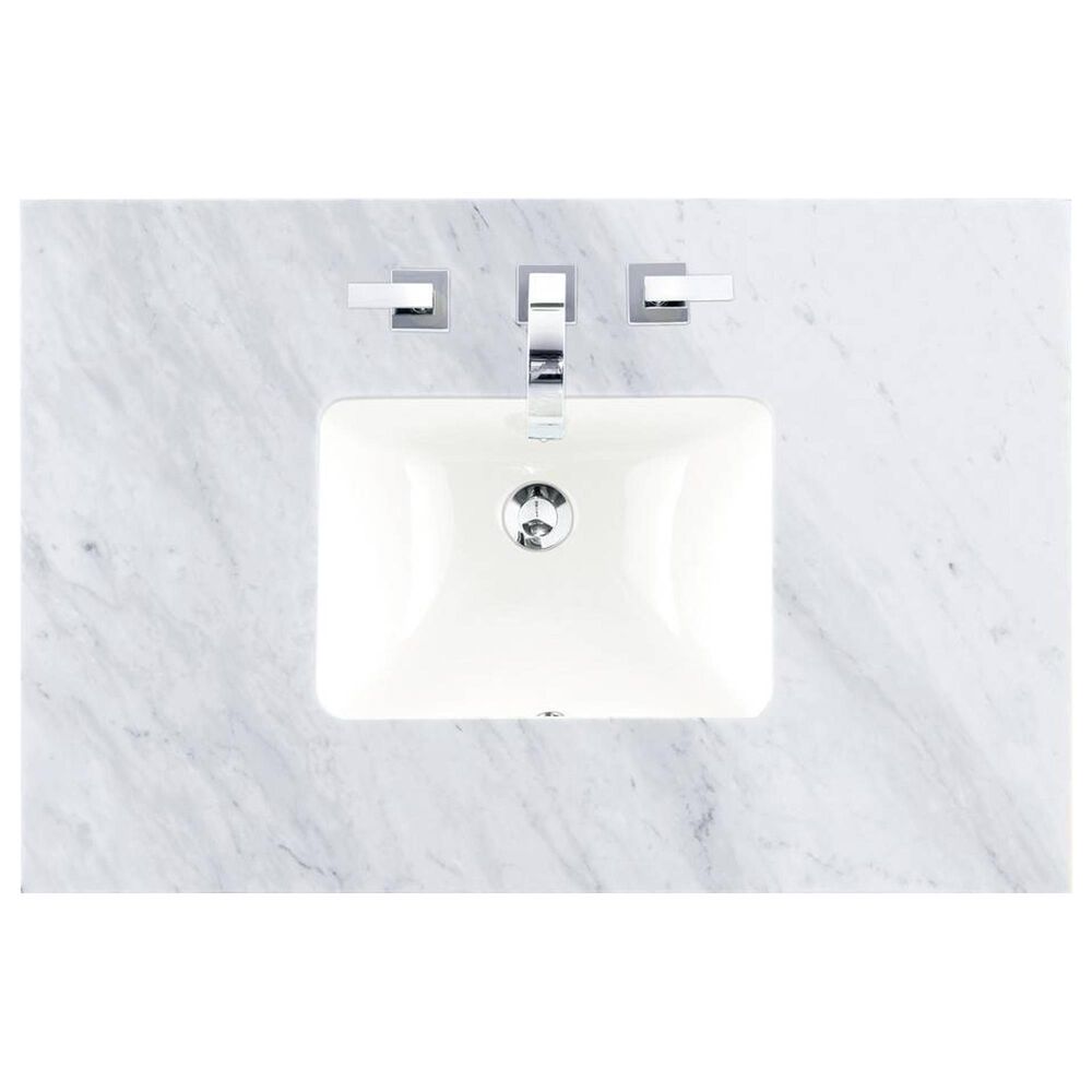 James Martin Brookfield 36&quot; Single Bathroom Vanity in Antique Black with 3 cm Carrara White Marble Top and Rectangle Sink, , large