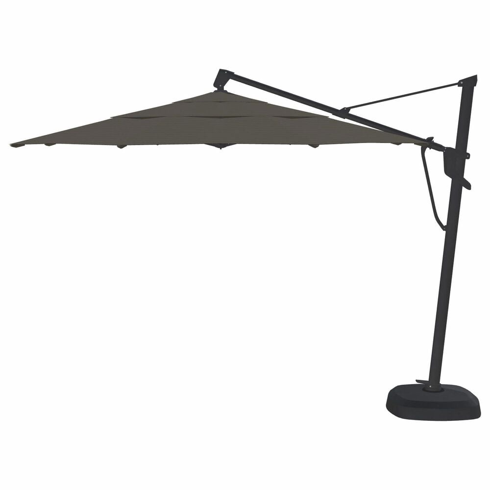 Garden Party Starlux AKZ Plus 11" Octagon Cantilever Umbrella with Black Base in Latitude Gray, , large
